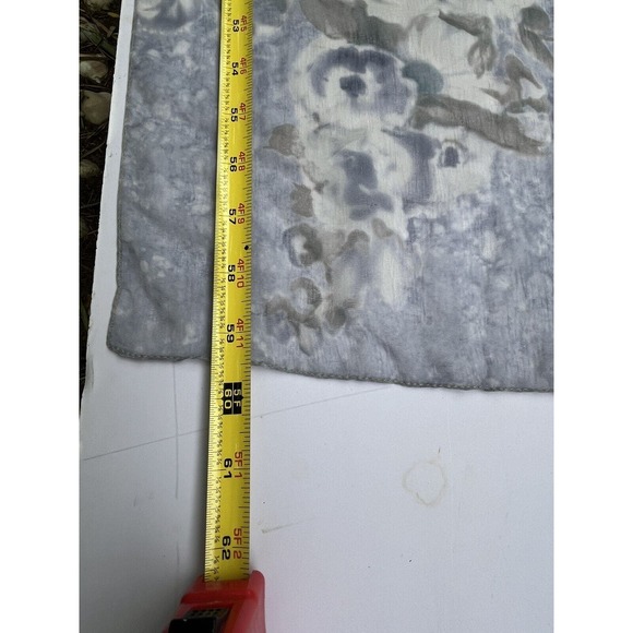 Vintage Jane Shilton Scarf Made In Italy Rectangular Grey Roses Art To Wear 60” - Picture 16 of 16